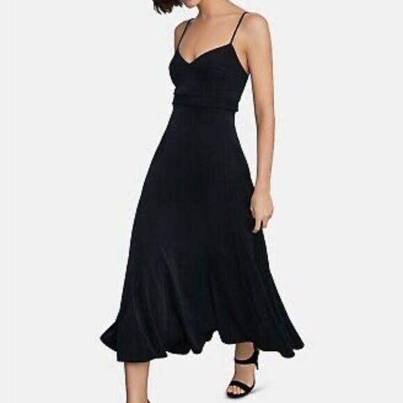 NWT BCBGMAXAZRIA  Low-luster satin Midi Dress - Beautiful!! Zip Back  Si… - Picture 5 of 5